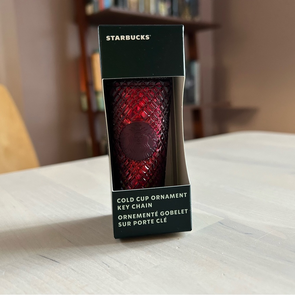Starbucks Merlot Jeweled Cold Cup Ornament Key Chain - 2022